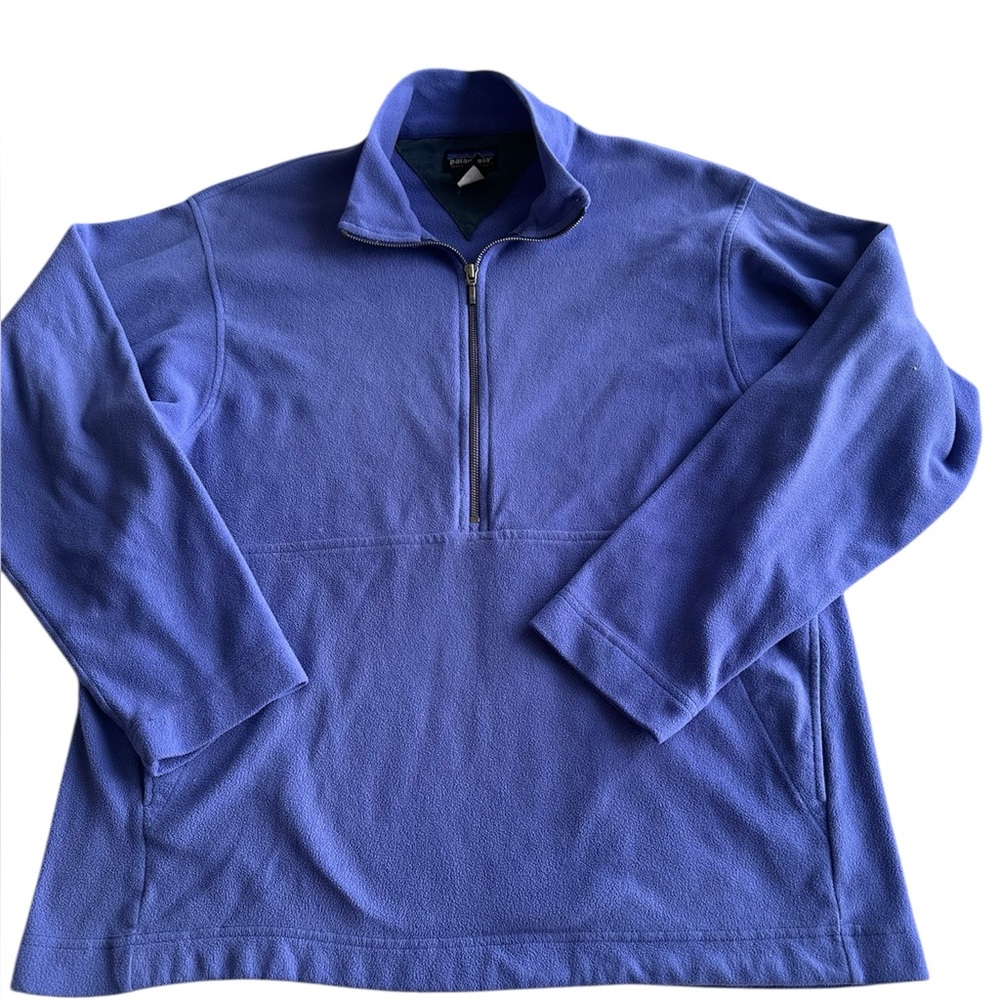 Patagonia Micro D-Luxe vintage Fleece 1/2 Zip Sweater MD Purple Made In USA